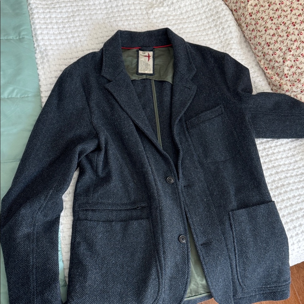 Relwen M Trap Blazer navy herringbone